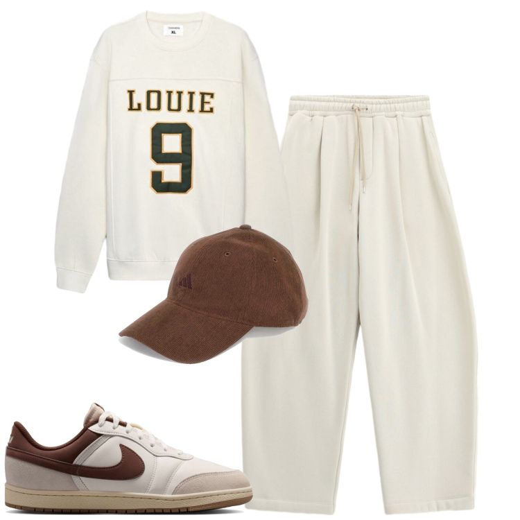 Outfit uomo - Sporty. Stile Casual per Tutti i giorni. Abbinamento con pantaloni, felpe, cappelli con visiera, sneakers.