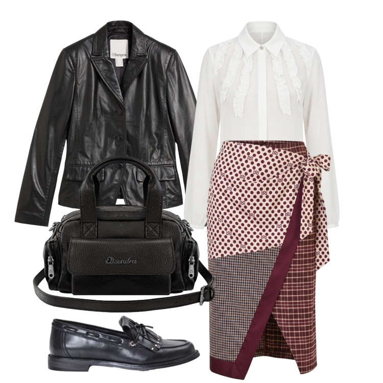 Outfit donna - Settembre. Stile Glamour per Tutti i giorni. Abbinamento con blazer, gonne longuette, camicie, mocassini, borse a mano.