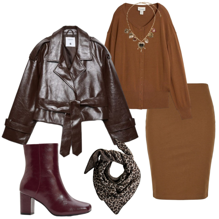 Outfit donna - Eleganza per il rientro. Stile Casual chic per Ufficio. Abbinamento con stivaletti, cardigans, sciarpe, gonne longuette, trench, collane.