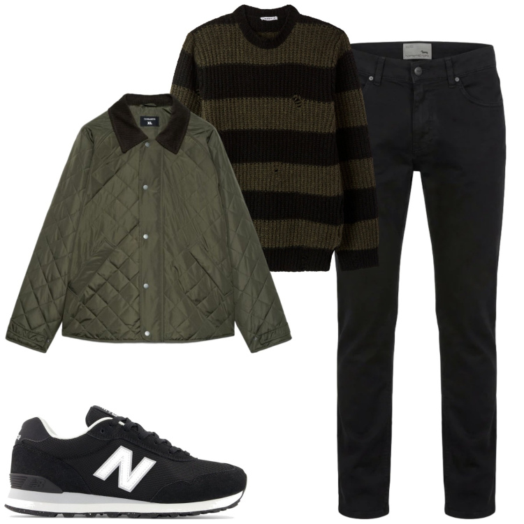 Outfit uomo - City. Stile Casual per Tutti i giorni. Abbinamento con pantaloni, maglieria, giacche, sneakers.