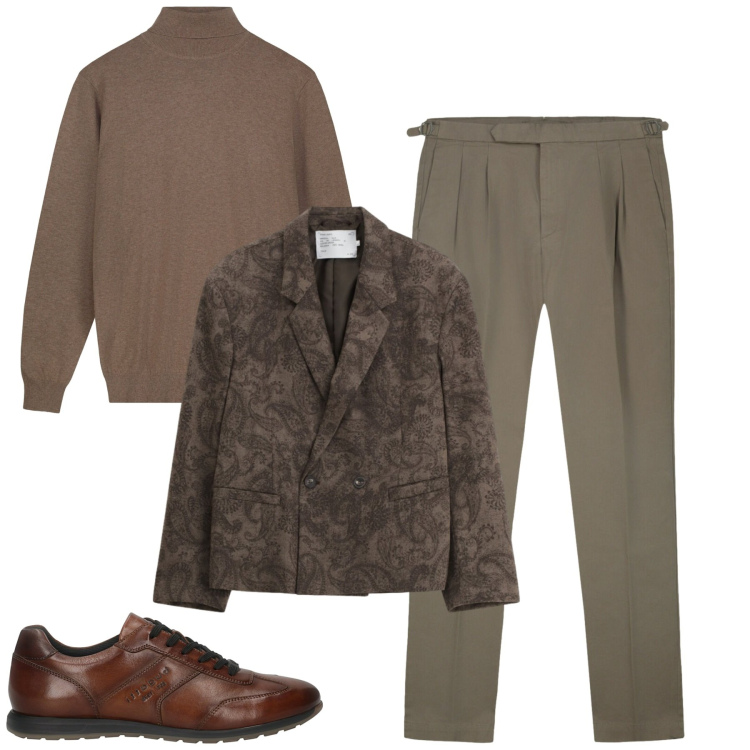 Outfit uomo - City. Stile Trendy per Tutti i giorni. Abbinamento con giacche, maglieria, pantaloni, sneakers.
