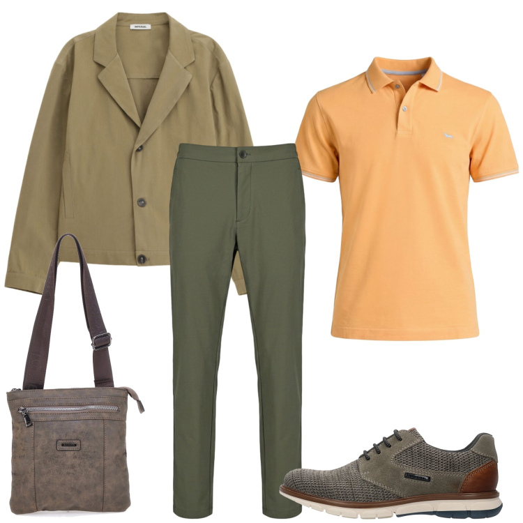Outfit uomo - Total look #2463829. Stile Casual per Tutti i giorni. Abbinamento con polo, giacche, pantaloni, portafogli, sneakers.