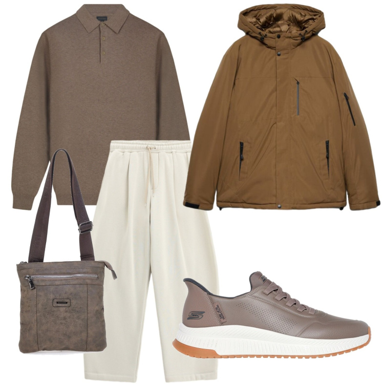 Outfit uomo - Accessori curati. Stile Casual per Tutti i giorni. Abbinamento con pantaloni, giacche, polo, portafogli, sneakers.