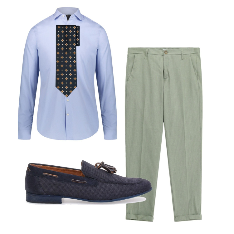 Outfit uomo - Total look #2463889. Stile Business/Elegante per Cerimonia. Abbinamento con pantaloni, camicie, cravatte, scarpe stringate.