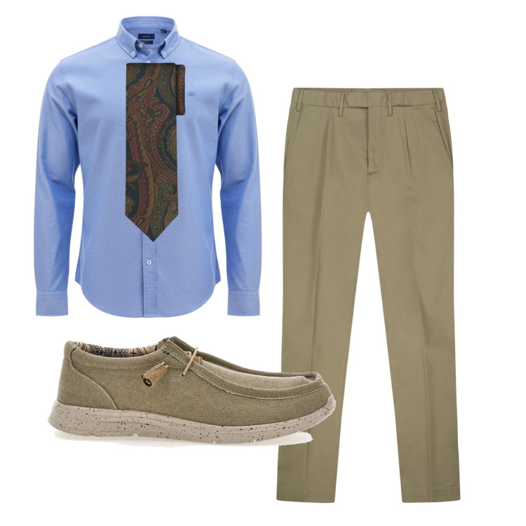Outfit uomo - Total look #2463890. Stile Business/Elegante per Ufficio. Abbinamento con pantaloni, cravatte, camicie, scarpe stringate.