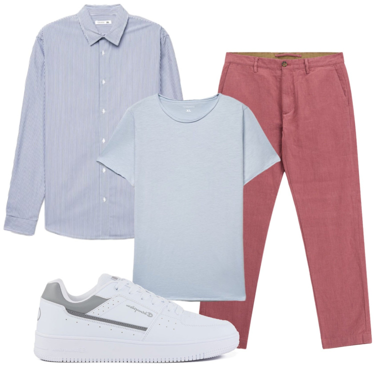 Outfit uomo - Total look #2463891. Stile Casual per Tutti i giorni. Abbinamento con pantaloni, t-shirt, camicie, sneakers.