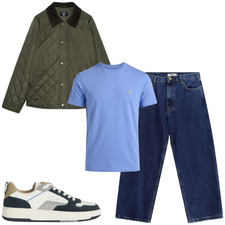 Outfit uomo - Total look #2463912. Stile Casual per Tutti i giorni. Abbinamento con sneakers, t-shirt, jeans, giacche.