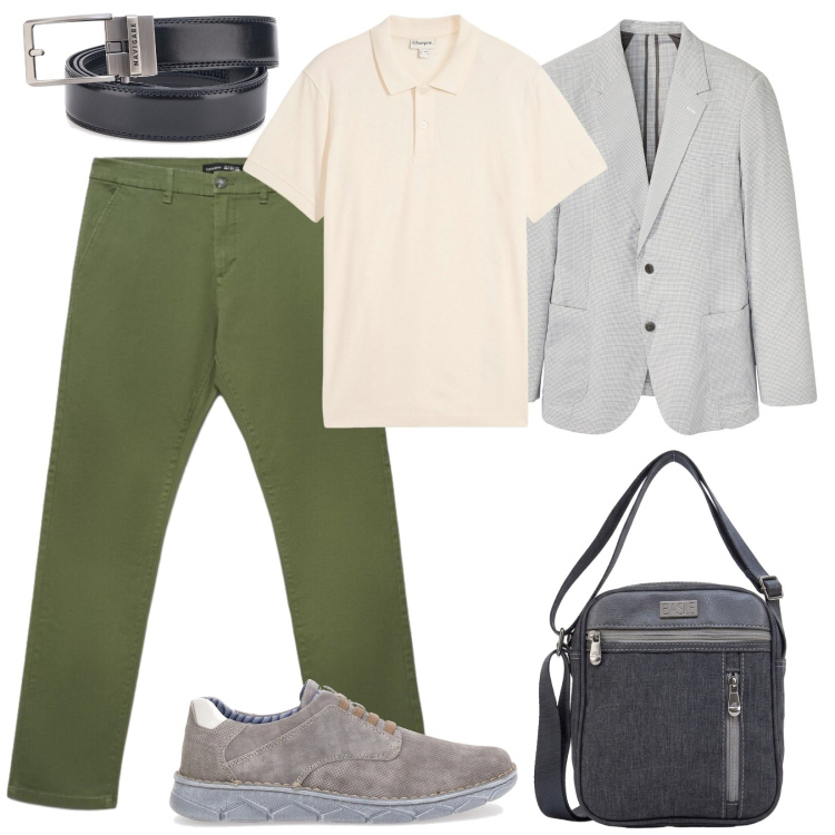 Outfit uomo - Blazer a settembre. Stile Urban per Tutti i giorni. Abbinamento con giacche, polo, pantaloni chino, scarpe stringate, cinture, borse sportive.