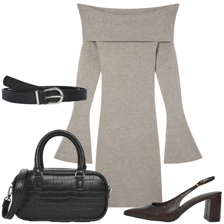 Outfit donna - Total look #2464261. Stile Casual chic per Tutti i giorni. Abbinamento con cinture, vestiti corti, décolleté, borse a tracolla.