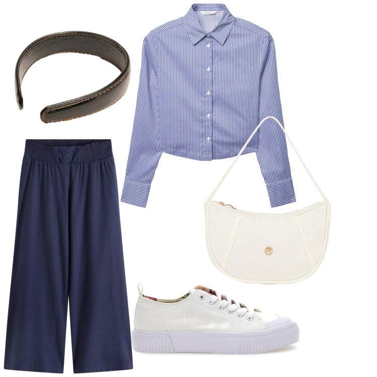 Outfit donna - Total look #2464646. Stile Basic per Tutti i giorni. Abbinamento con pantaloni, camicie, borse a mano, cerchietti, sneakers.