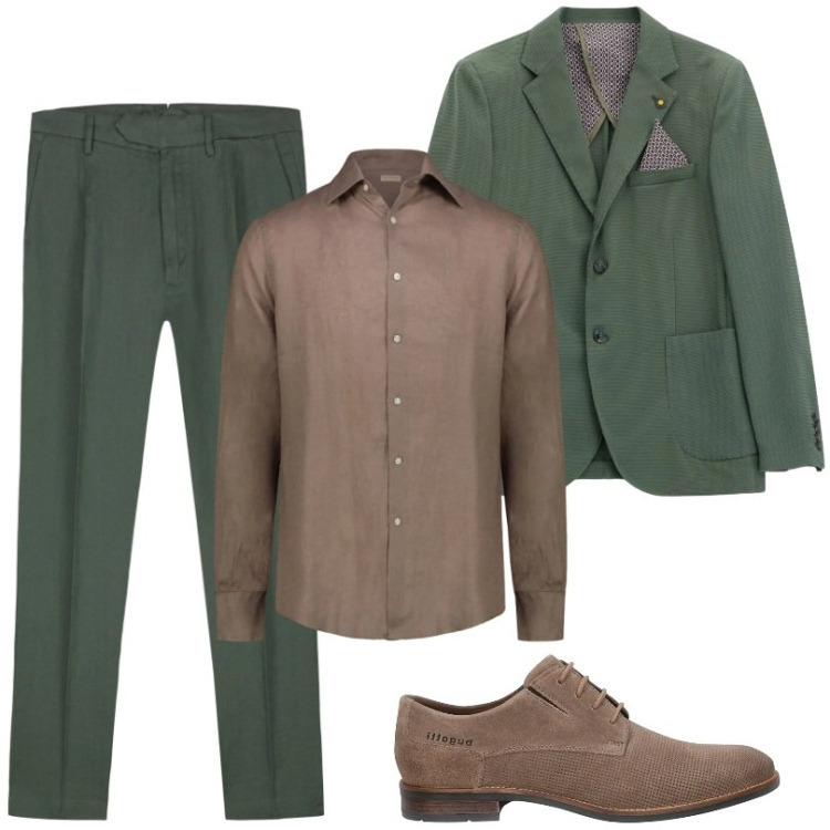 Outfit uomo - Total look #2465008. Stile Business/Elegante per Cerimonia. Abbinamento con giacche, pantaloni, camicie, scarpe stringate.