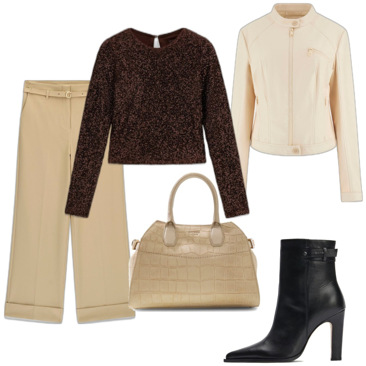 Outfit mujer - Casual #8114. Estilo Casual para Todos los días. Combinación con pantalones, blazers, botas, maletines, top.