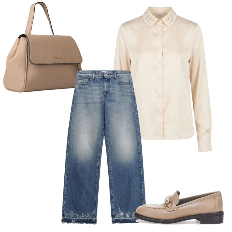 Outfit donna - Semplice e classico. Stile Bon Ton per Tutti i giorni. Abbinamento con zaini, jeans, camicie, mocassini.