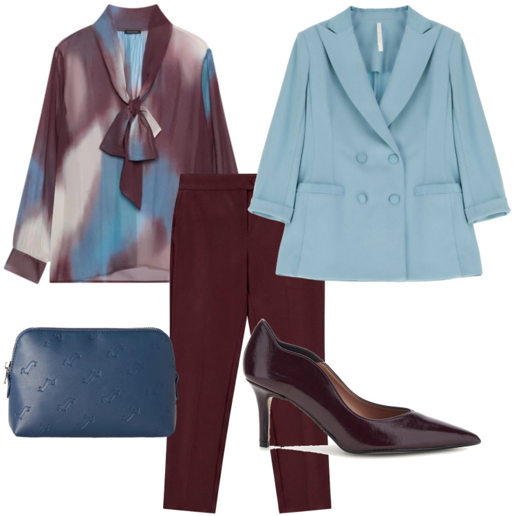 Outfit donna - Camicia multicolor. Stile Casual per Tutti i giorni. Abbinamento con pochette, blazer, pantaloni, bluse, décolleté.