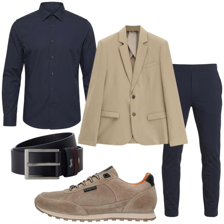 Outfit uomo - Casual style. Stile Casual per Tutti i giorni. Abbinamento con cinture, giacche, camicie, sneakers, pantaloni.