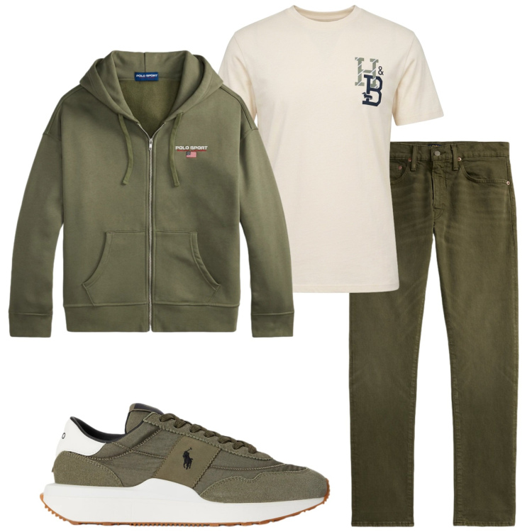 Outfit uomo - Casual style. Stile Casual per Tutti i giorni. Abbinamento con t-shirt, jeans, felpe con cappuccio, sneakers.