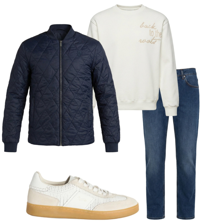Outfit uomo - Urban autunnale. Stile Urban per Tutti i giorni. Abbinamento con giacche, jeans, sneakers, felpe.