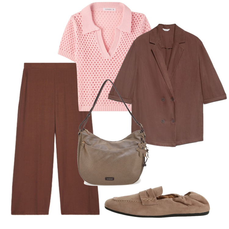 Outfit donna - Back to Office. Stile Bon Ton per Ufficio. Abbinamento con mocassini, polo, blazer, pantaloni, borse a spalla.