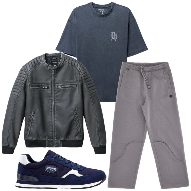 Outfit uomo - Total look #2465656. Stile Urban per Tutti i giorni. Abbinamento con sneakers, t-shirt, giacche, pantaloni.