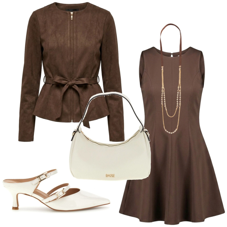 Outfit donna - Total look #2465711. Stile Glamour per Serata fuori. Abbinamento con collane, vestiti corti, blazer, scarpe col tacco, borse a tracolla.