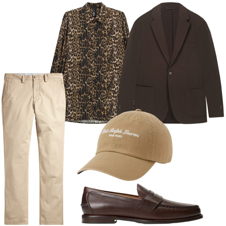 Outfit uomo - Charme audace. Stile Casual per Tutti i giorni. Abbinamento con camicie, giacche, pantaloni, scarpe stringate, cappelli con visiera.