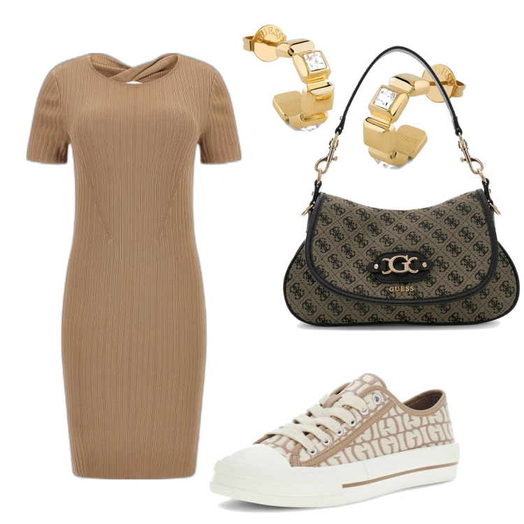 Outfit mujer - Urban look. Estilo Urban para Todos los días. Combinación con sneakers, pendientes, vestidos, bandoleras.