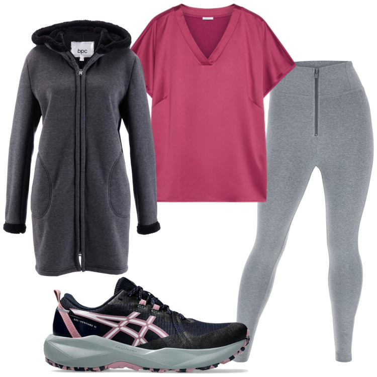 Outfit donna - Total look #2466029. Stile Sporty chic per Sport. Abbinamento con felpe, pantaloni skinny, t-shirt, scarpe sportive.