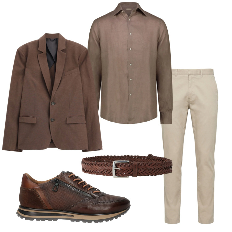 Outfit uomo - Total look #2466394. Stile Business/Elegante per Ufficio. Abbinamento con pantaloni, giacche, cinture, camicie, sneakers.