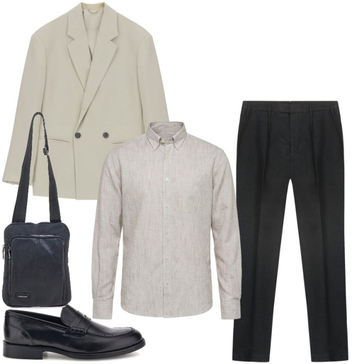 Outfit uomo - Total look #2466398. Stile Casual per Tutti i giorni. Abbinamento con camicie, giacche, pantaloni, portafogli, scarpe stringate.
