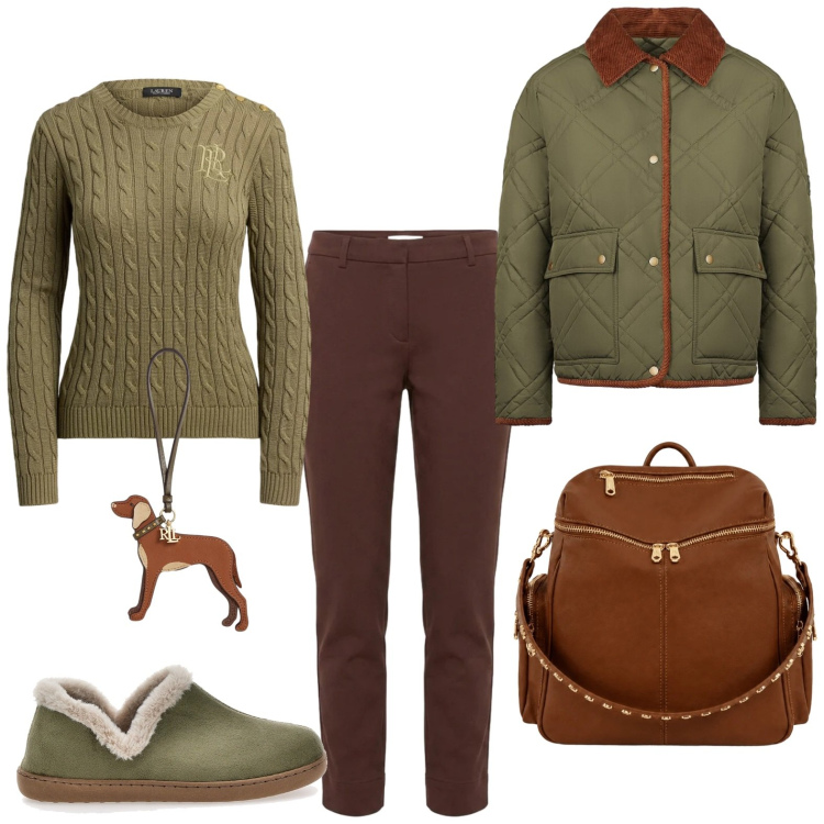 Outfit donna - Piedi al caldo. Stile Casual per Tutti i giorni. Abbinamento con pantaloni, zaini, giacche, ciondoli, maglieria, pantofole.
