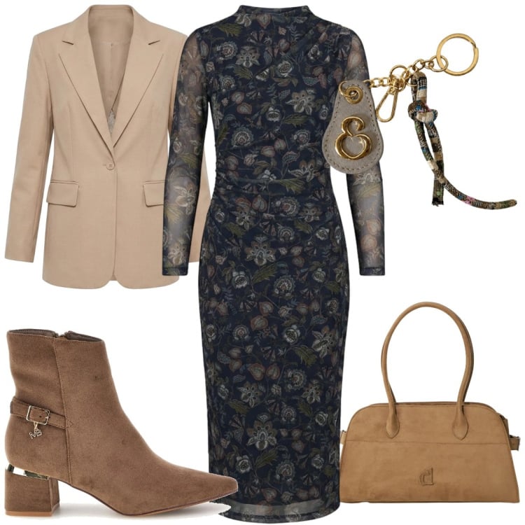 Outfit donna - Fall Collections : gli stivaletti. Stile Trendy per Tutti i giorni. Abbinamento con borse a spalla, blazer, portachiavi, vestiti midi/longuette, stivaletti.