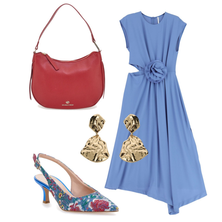 Outfit donna - Cresima a settembre. Stile Chic per Cerimonia. Abbinamento con vestiti midi/longuette, orecchini, décolleté, borse a tracolla.