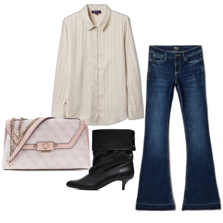 Outfit mujer - Urban style. Estilo Urban para Oficina. Combinación con bandoleras, botines, camisas, vaqueros.