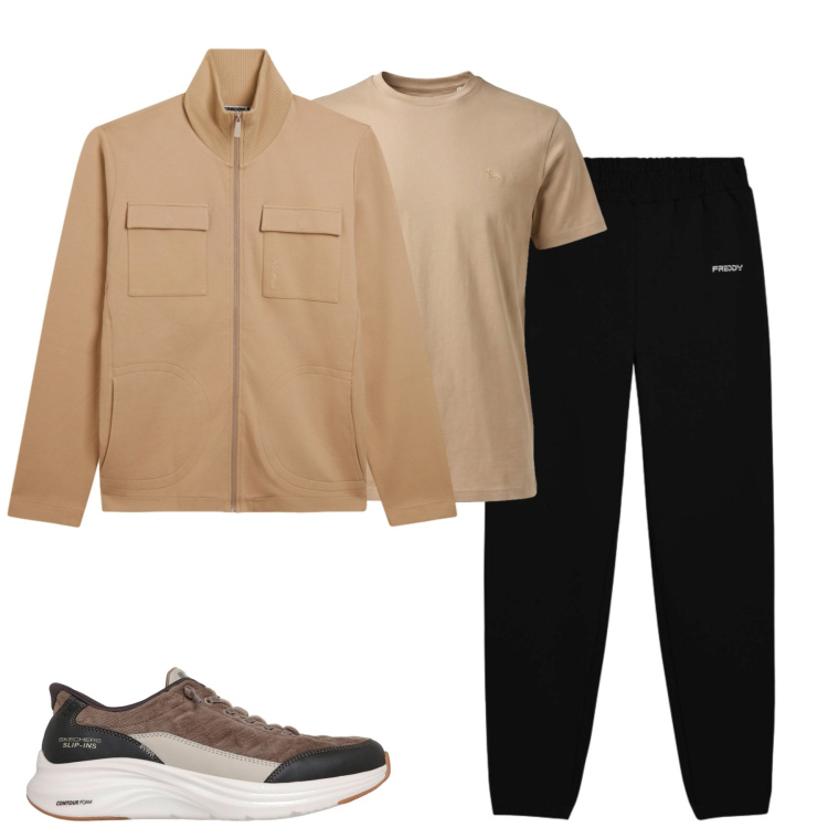 Outfit uomo - Settembre. Stile Casual per Tutti i giorni. Abbinamento con t-shirt, felpe, pantaloni, sneakers.