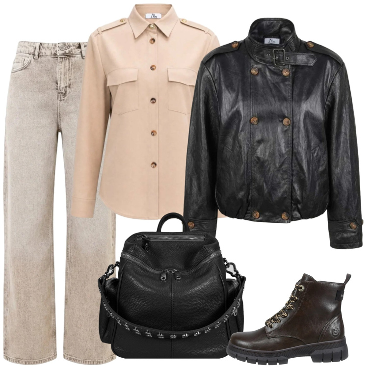 Outfit donna - Rock. Stile Rock per Scuola/Università. Abbinamento con giacche, camicie, jeans dritti, zaini, anfibi.
