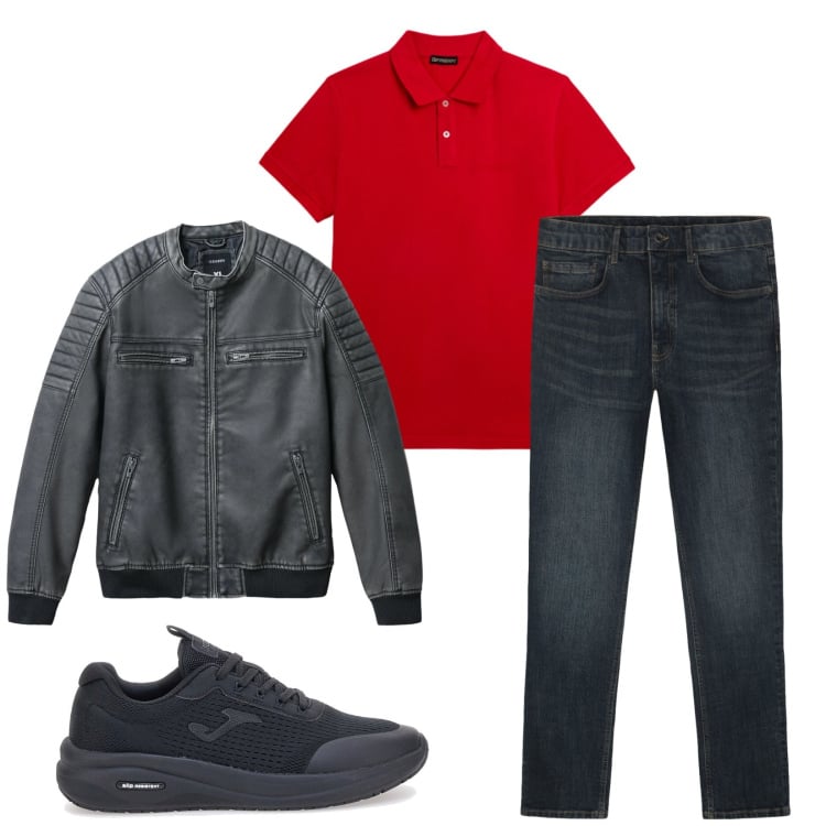 Outfit uomo - Total look #2467033. Stile Casual per Tutti i giorni. Abbinamento con giacche, jeans, polo, sneakers.