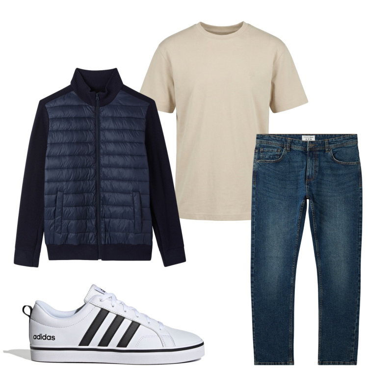 Outfit uomo - Total look #2467036. Stile Trendy per Tutti i giorni. Abbinamento con t-shirt, jeans, giacche, sneakers.