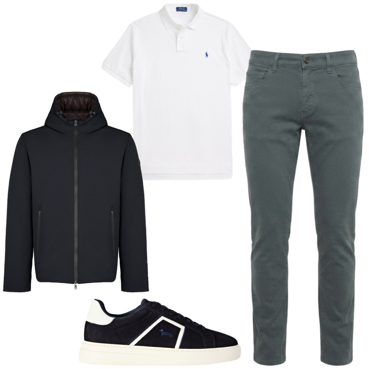 Outfit uomo - Total look #2467040. Stile Trendy per Tutti i giorni. Abbinamento con sneakers, jeans slim fit, giacche, polo.
