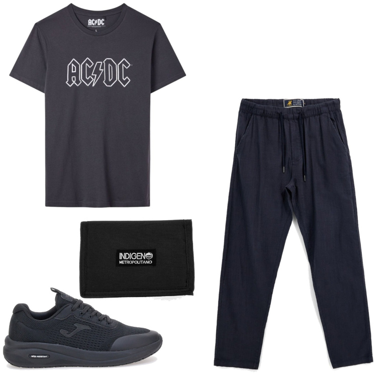 Outfit uomo - Total look #2467041. Stile Casual per Tutti i giorni. Abbinamento con t-shirt, portafogli, pantaloni, sneakers.