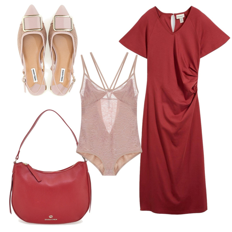 Outfit donna - Il body che non ti aspetti. Stile Bon Ton per Ufficio. Abbinamento con vestiti, body, sandali, borse a tracolla.