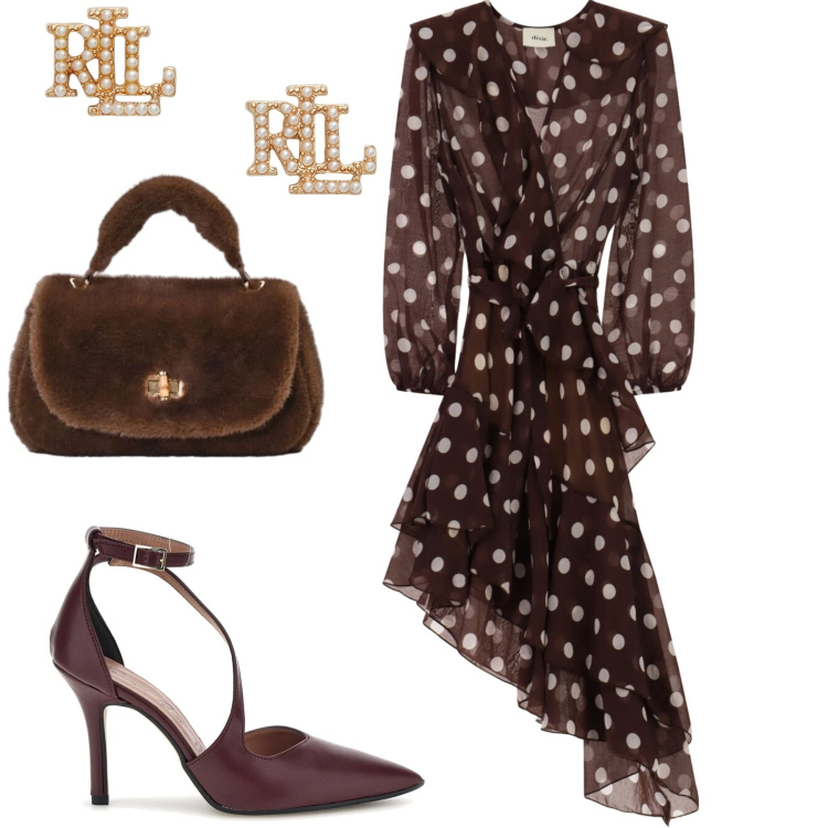 Outfit donna - Total look #2467365. Stile Chic per Tutti i giorni. Abbinamento con vestiti midi/longuette, borse a mano, orecchini, décolleté.