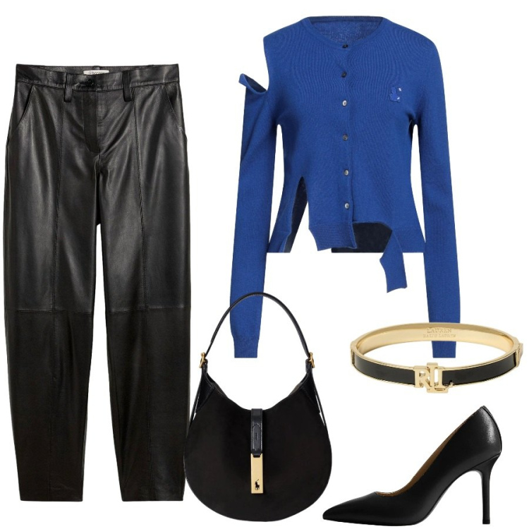 Outfit donna - Total look #2467386. Stile Casual chic per Tutti i giorni. Abbinamento con cardigans, pantaloni, décolleté, braccialetti, borse a spalla.