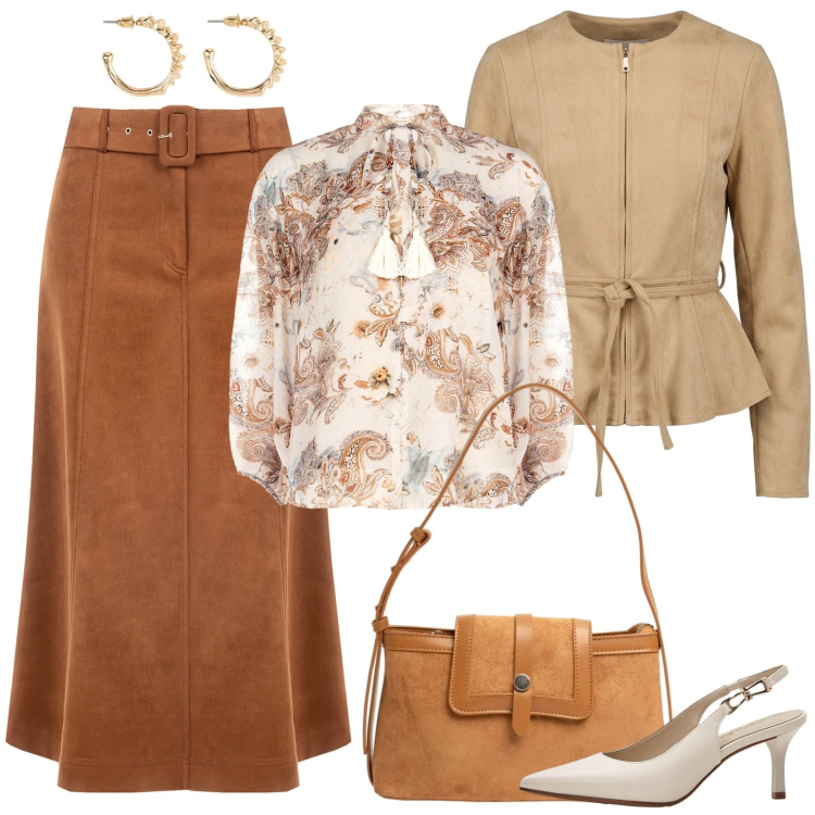 Outfit donna - La morbida gonna svasata. Stile Bon Ton per Serata fuori. Abbinamento con décolleté, orecchini, gonne longuette, bluse, blazer, borse a tracolla.