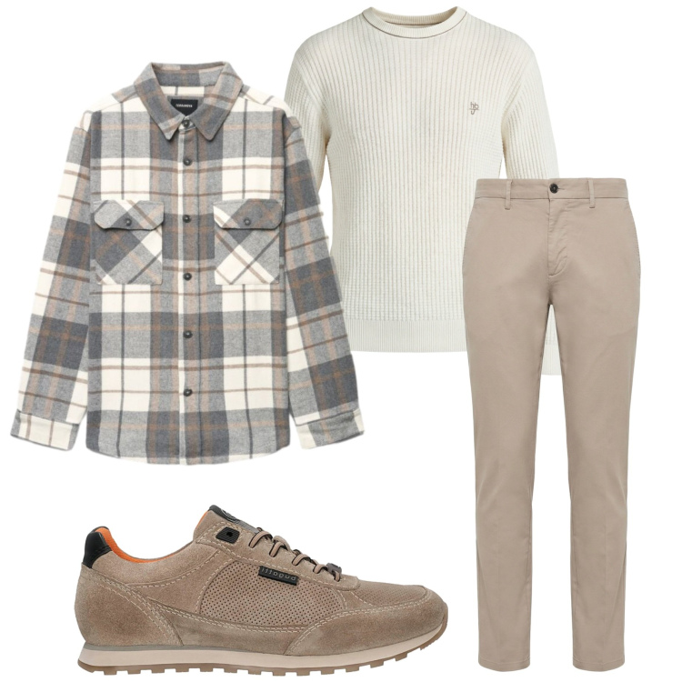 Outfit uomo - Urban transition. Stile Urban per Tutti i giorni. Abbinamento con pantaloni, maglieria, camicie, sneakers.