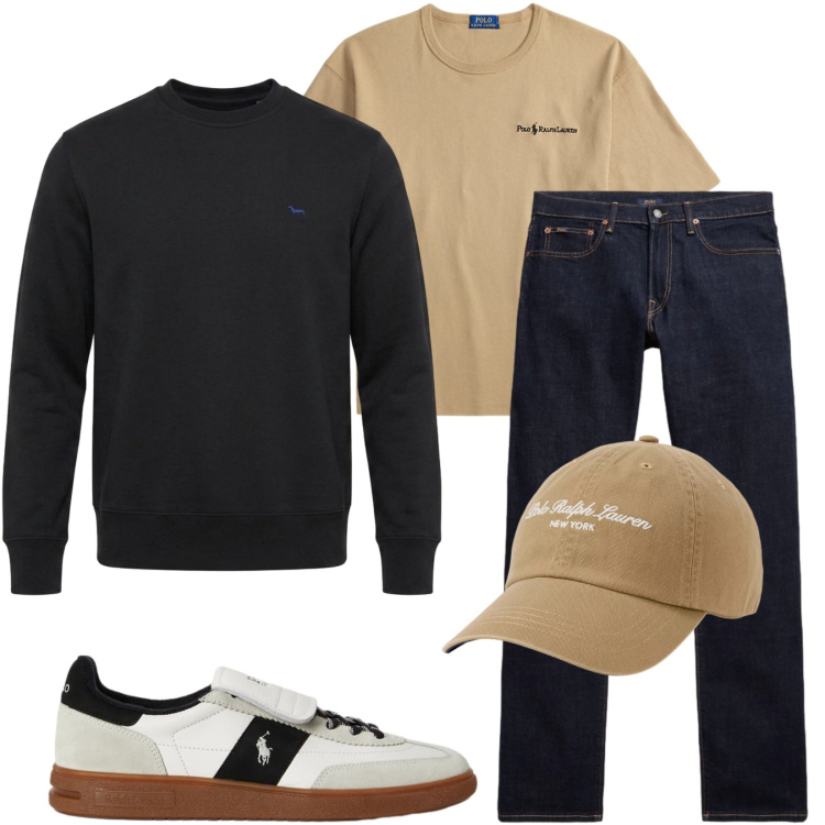 Outfit uomo - Buon pomeriggio. Stile Casual per Tutti i giorni. Abbinamento con felpe, t-shirt, jeans, sneakers, cappelli con visiera.