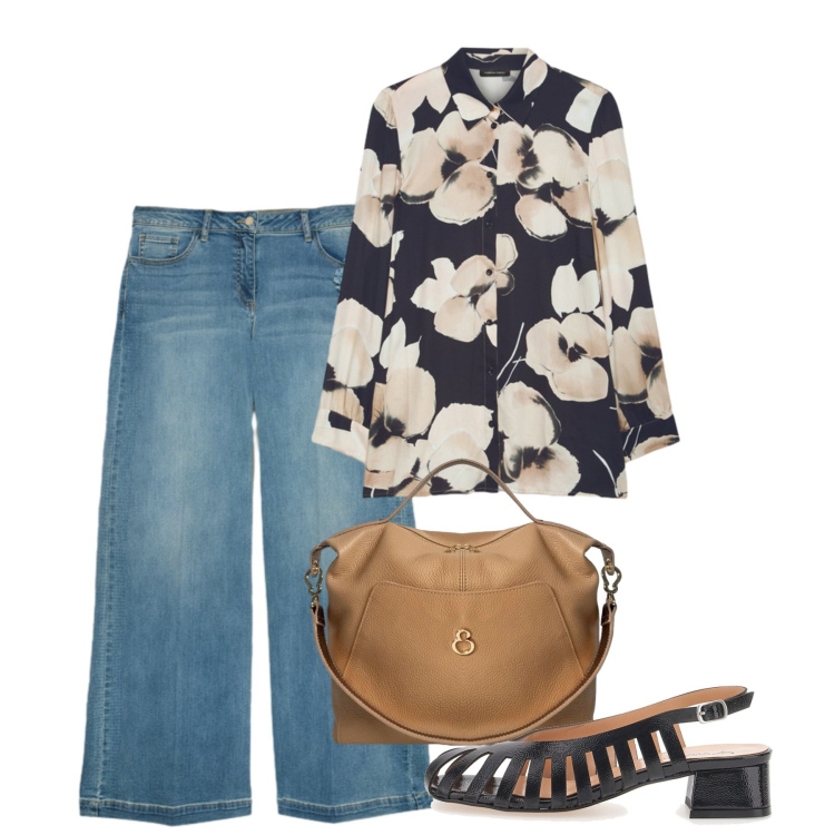 Outfit donna - Settembre. Stile Bon Ton per Tutti i giorni. Abbinamento con camicie, jeans, borse a mano, décolleté.