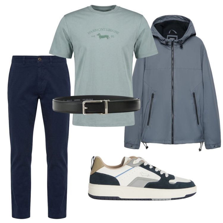 Outfit uomo - Total look #2467827. Stile Urban per Tutti i giorni. Abbinamento con t-shirt, pantaloni, sneakers, cinture, giacche.