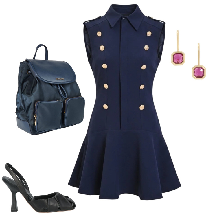 Outfit donna - Total look #2467844. Abbinamento con décolleté, zaini, vestiti corti, orecchini.