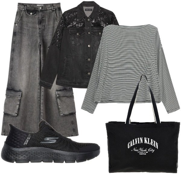 Outfit donna - Serate di settembre. Stile Casual per Tutti i giorni. Abbinamento con maglieria, jeans, cappotti, borse a spalla, sneakers.