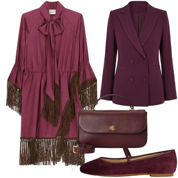 Outfit donna - Fall Collections. Stile Chic per Serata fuori. Abbinamento con vestiti corti, blazer, ballerine, borse a mano.